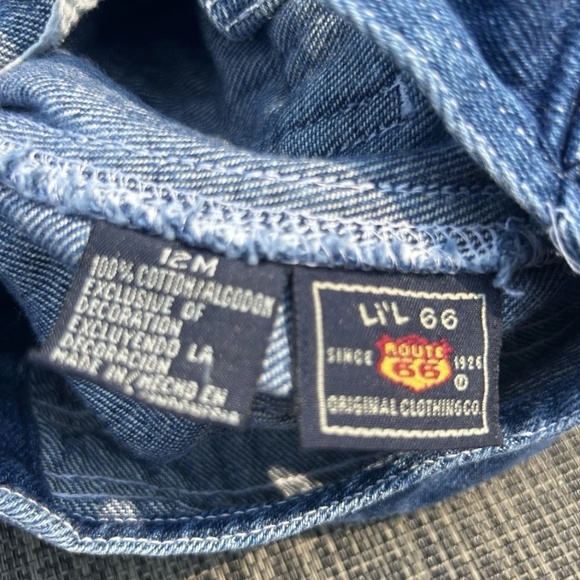🍭Li’l 66 Route 66 denim overalls baby 12 months - Picture 7 of 8